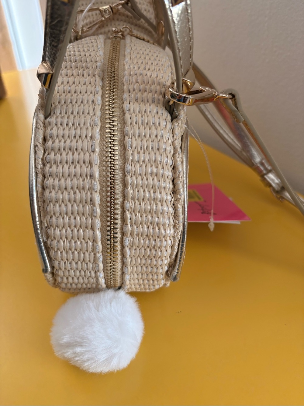 Betsey Johnson Raffia Bunny Mini Bag with Gold Accents - Picture 5 of 9